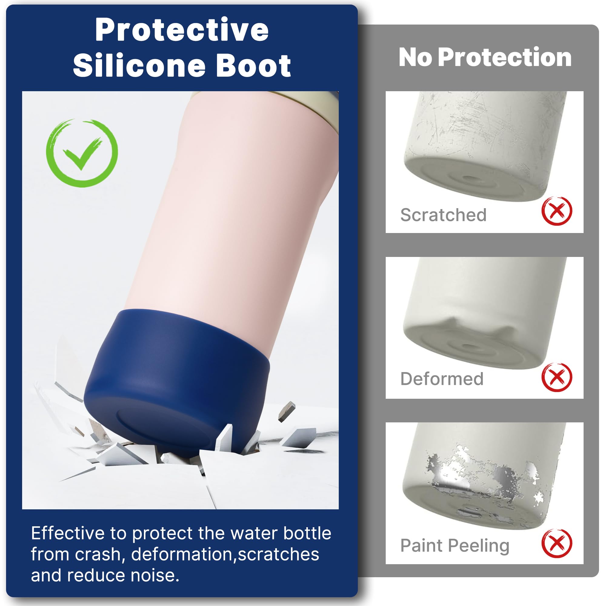 Diumepo Silicone Boot For Owala 16Oz Water Bottle, Anti-Slip Protective Sleeve Bottom Bumper Protector For Owala Kids And Freesi