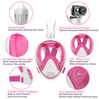 Oumers Newest Version Kids Full Face Snorkel Mask, 180? Panoramic View Snorkeling Mask Set With Safety Free-Breathing System, De