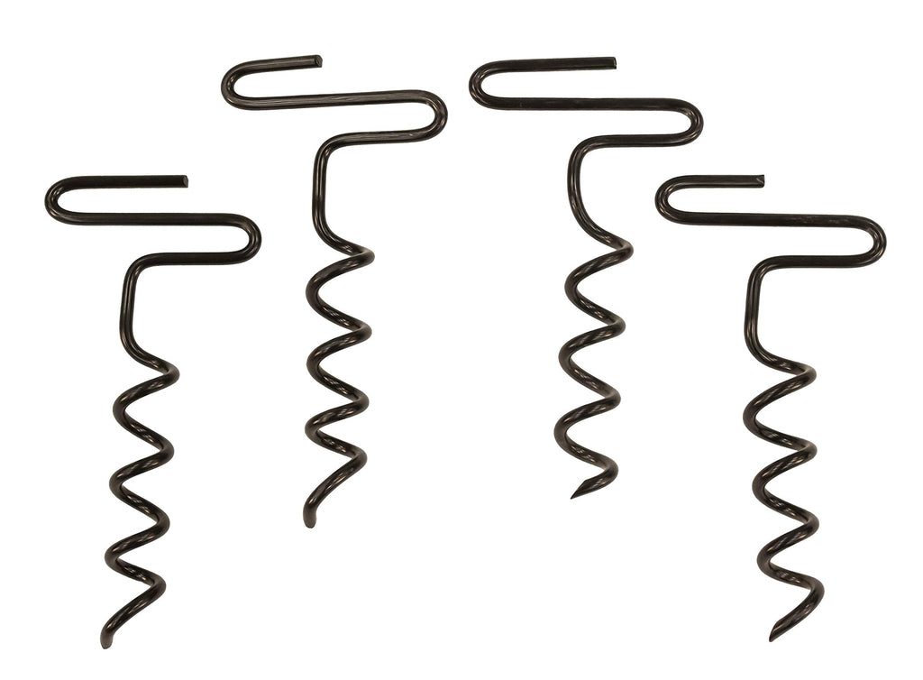 Rhino Outdoors Auger Stakes, Heavy Duty Tent Stakes For Blinds And Tarps, 4-Pack,Silver