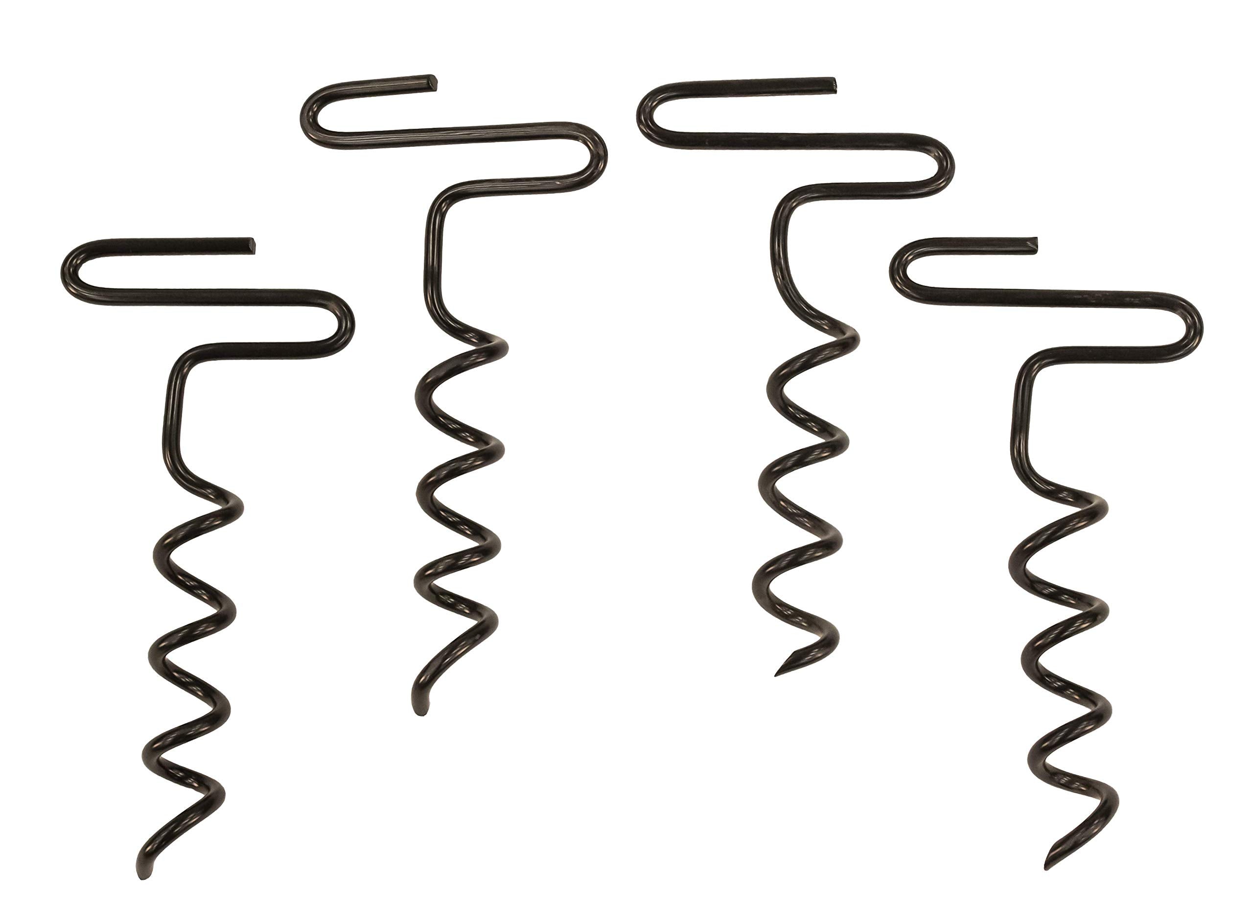 Rhino Outdoors Auger Stakes, Heavy Duty Tent Stakes For Blinds And Tarps, 4-Pack,Silver