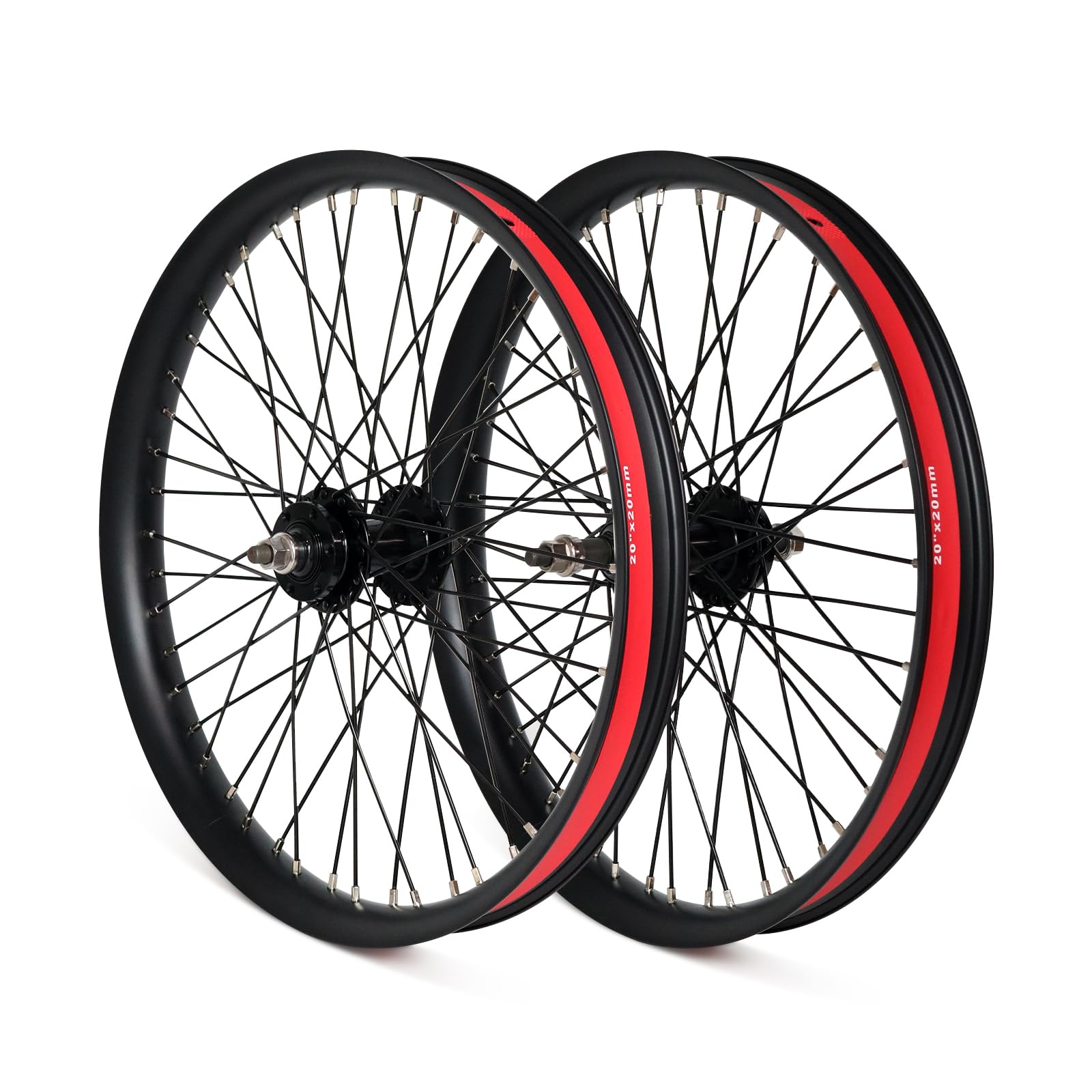 Exceedhub 20 x 1.85 Heavy Duty Bike Rim Wheelsset, Front and Rear Wheel, 12 Gauge 48 Spokes Wheelset, Double Wall Aluminum Alloy