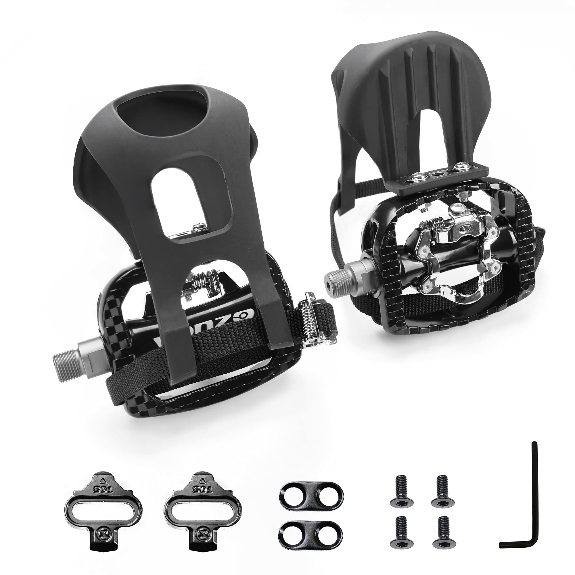 Venzo Fitness Exercise Indoor Bike Compatible With Shimano Spd Pedals With Toe Clips & Cleats