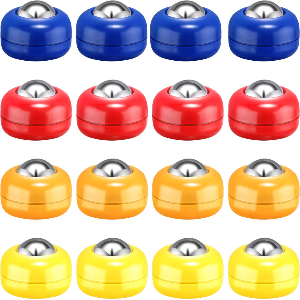 Gejoy 16 Pieces Mini Shuffleboard Replacement Pucks Tabletop Equipment Rollers Set Shuffleboard Curling Accessories