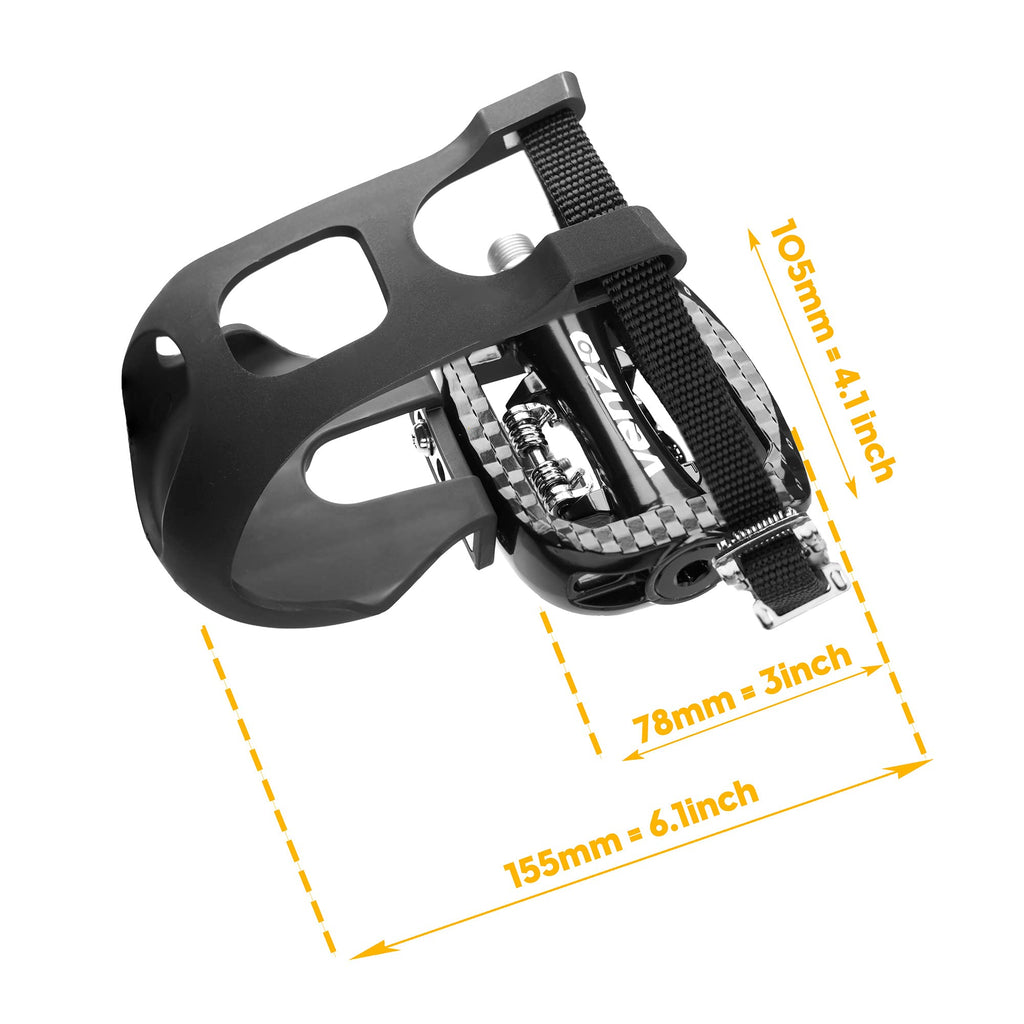 Venzo Fitness Exercise Indoor Bike Compatible With Shimano Spd Pedals With Toe Clips & Cleats