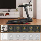16% Incline Treadmill with Handles, 3-in-1 Portable Treadmills for Home and Office, Foldable Treadmills with 300 Lbs Weight Capa