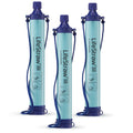 Lifestraw Personal Water Filter For Hiking, Camping, Travel, And Emergency Preparedness, 3 Pack, Blue
