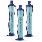 Lifestraw Personal Water Filter For Hiking, Camping, Travel, And Emergency Preparedness, 3 Pack, Blue