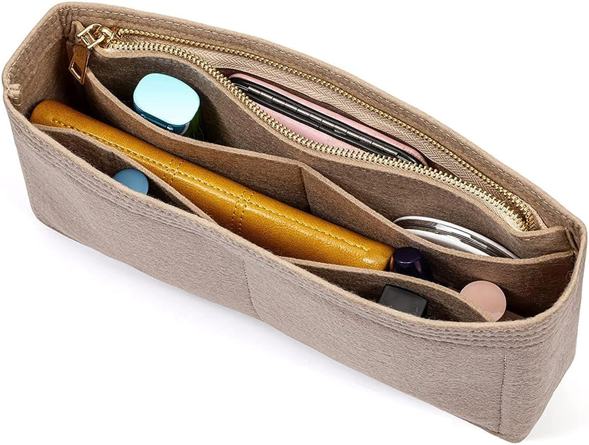 Greensheep Small Purse Organizer With Zipper Felt Insert Bag Organiser For Handbag, Tote, And Clutch Compact And Stylish Pouch F