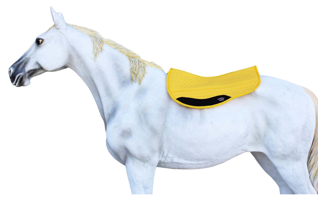 Challenger Horse Western 28''X30'' Fleece Lined Yellow Quilted Barrel Saddle Pad 39133