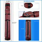 Gse 2X2 Deluxe Hard Billiard Pool Cue Stick Carrying Case, Billiard Cue Case, Billiards Accessories (Oval - Burgundy)