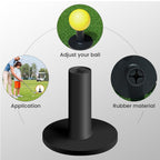Finger Ten Golf Rubber Tee Driving Range Value 5 Pack All 2.0'' For Indoor Outdoor Practice Mat, Tee Adaptor Black Tee Holder Se