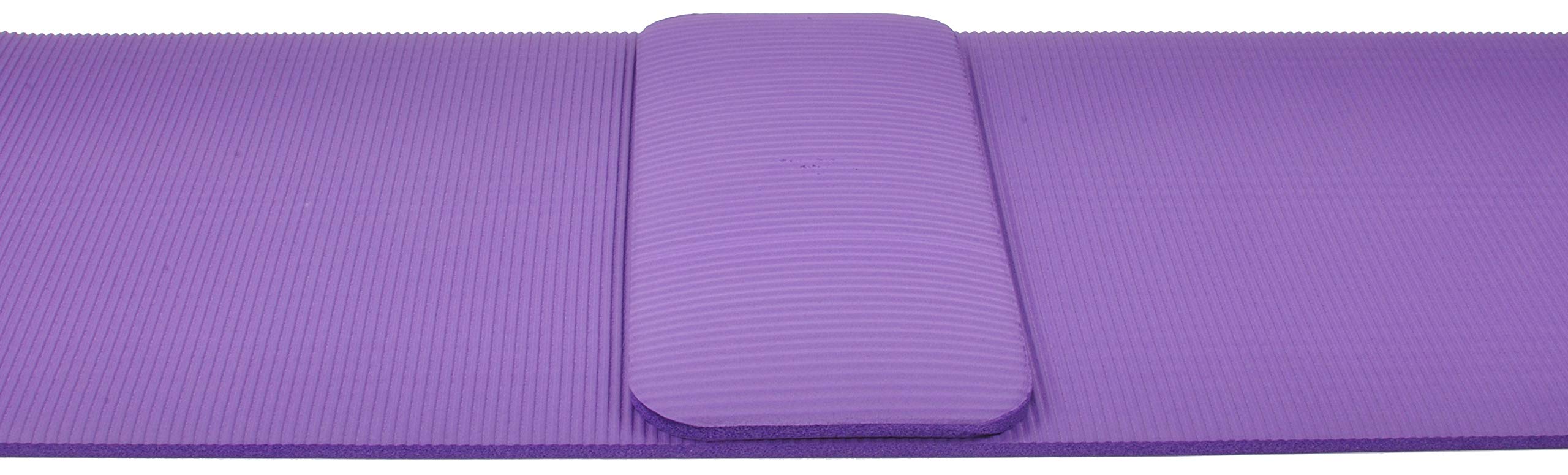 Fitvids All Purpose 1/2-Inch Extra Thick High Density Anti-Tear Exercise Yoga Mat And Knee Pad With Carrying Strap, Purple