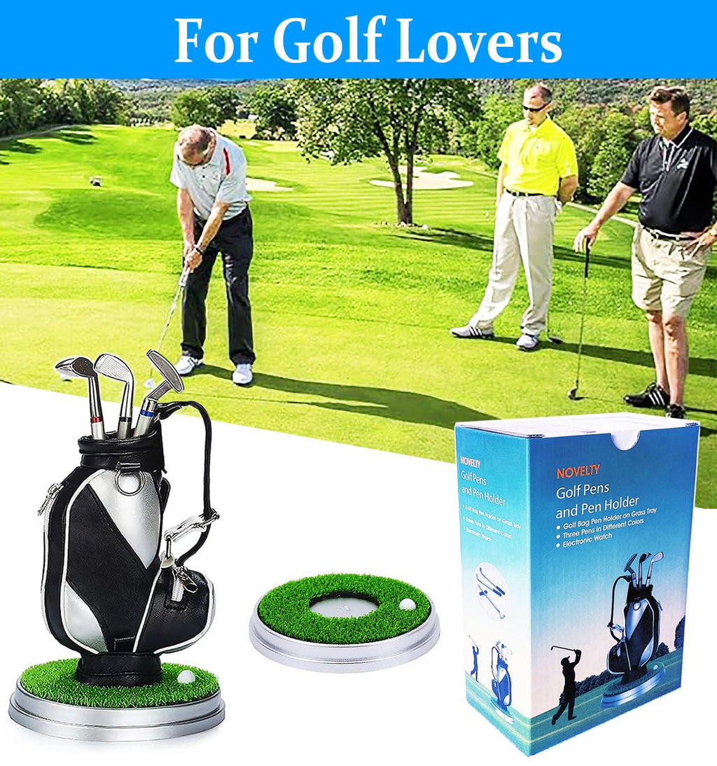 Golf Pen Holder Gifts For Men Women, Unique Birthday For Dad Boyfriend Boss Coworkers Golfers, Cool Office Gadgets Desk Decor, M