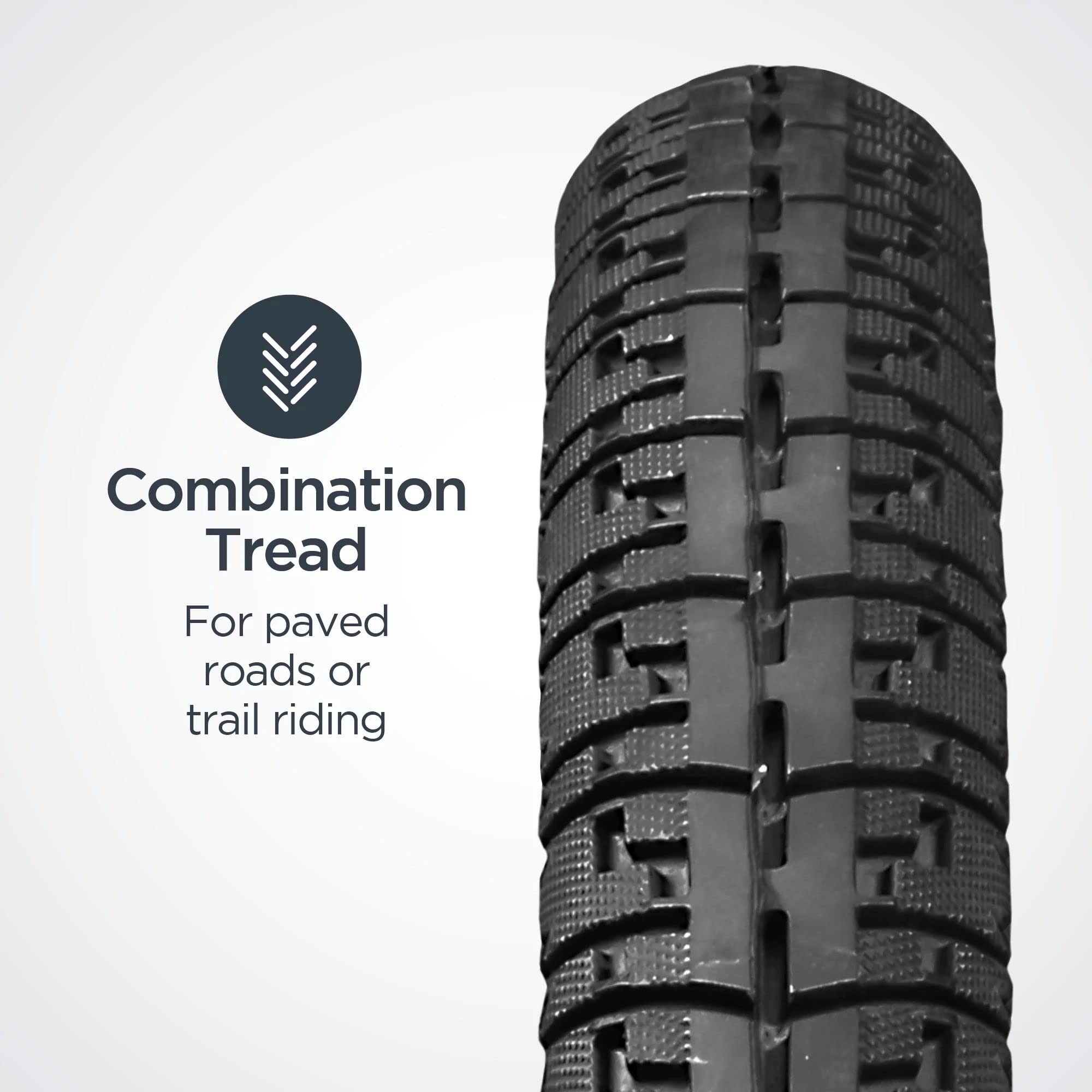 Schwinn Replacement Bike Tire, Hybrid Bike Tire, Combination Tread For Paved Roads And Trail Rides, 700C X 38Mm