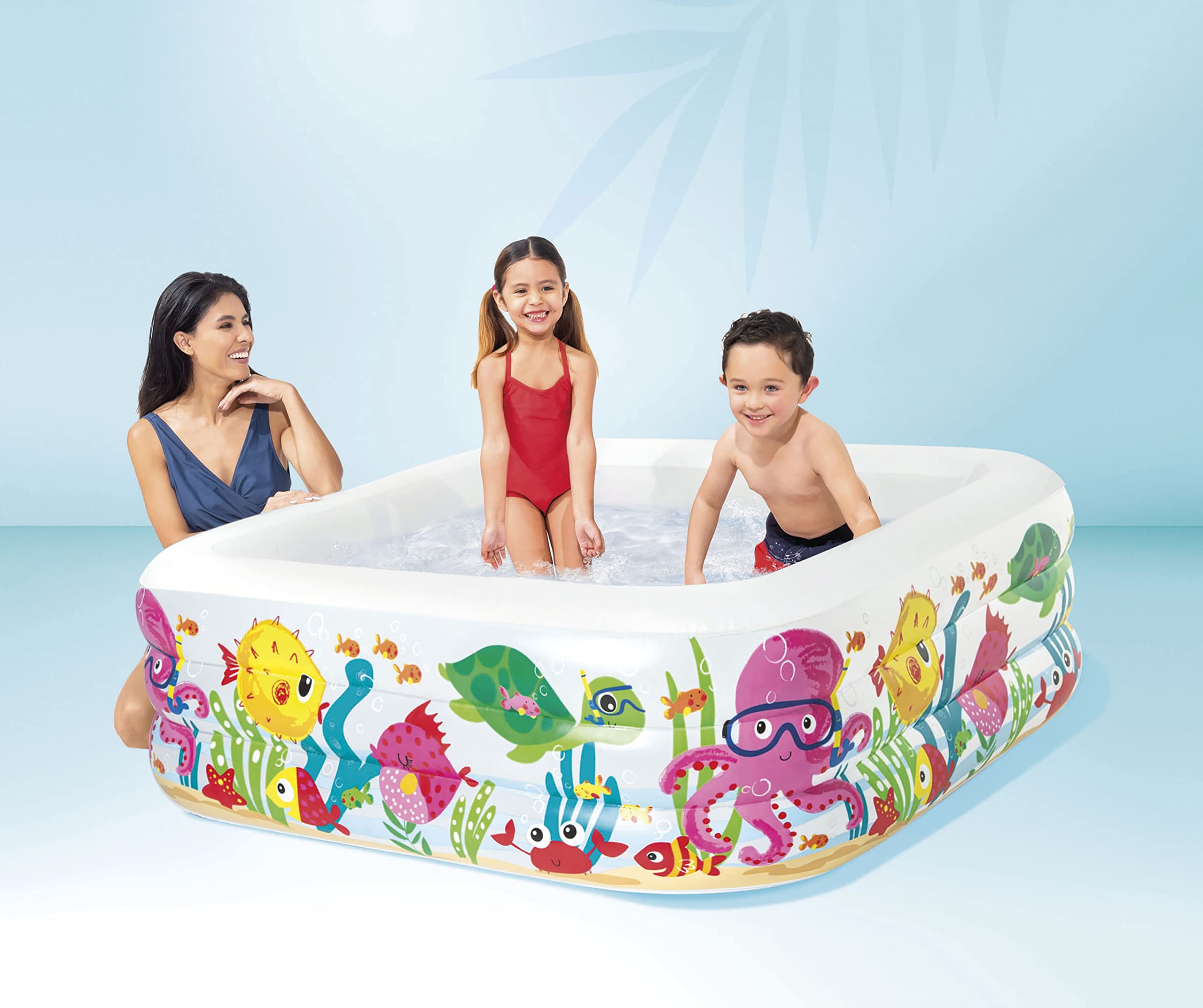 Intex Swim Center Clearview Aquarium Inflatable Pool, 62.5'' X 62.5'' X 19.5'', For Ages 3+
