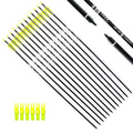 Tiger Archery 30Inch Carbon Arrow Practice Hunting Arrows With Removable Tips For Compound & Recurve Bow(Pack Of 12) (Yellow Whi