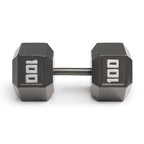 Marcy 100lb Cast Iron Hex Dumbbell, Single, IV-2100, Black, 100lbs