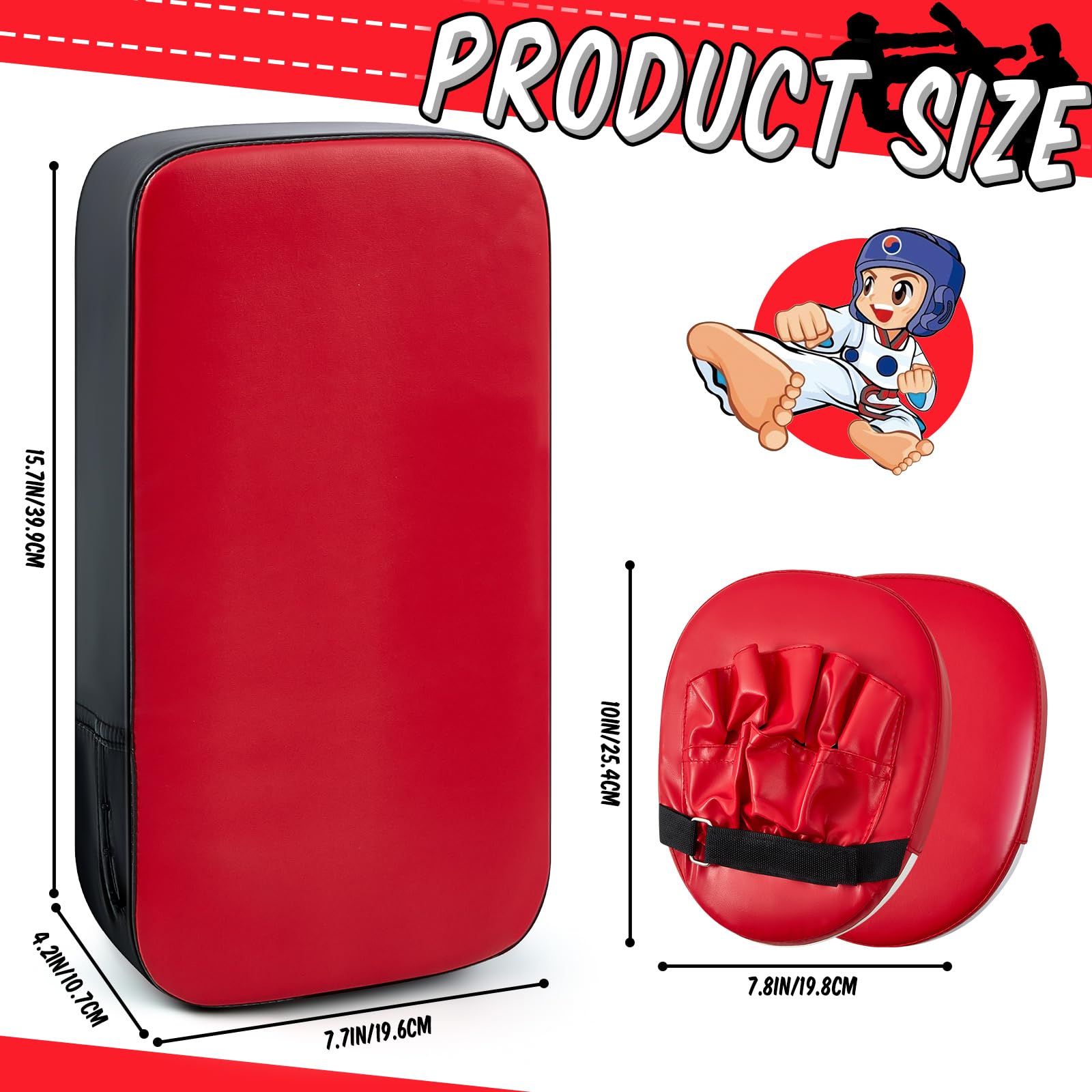 Poen 7 In 1 Taekwondo Kick Pad Boxing Training Equipment Punching Mitts Martial Arts Training Equipment Wrist Band Adjustable So