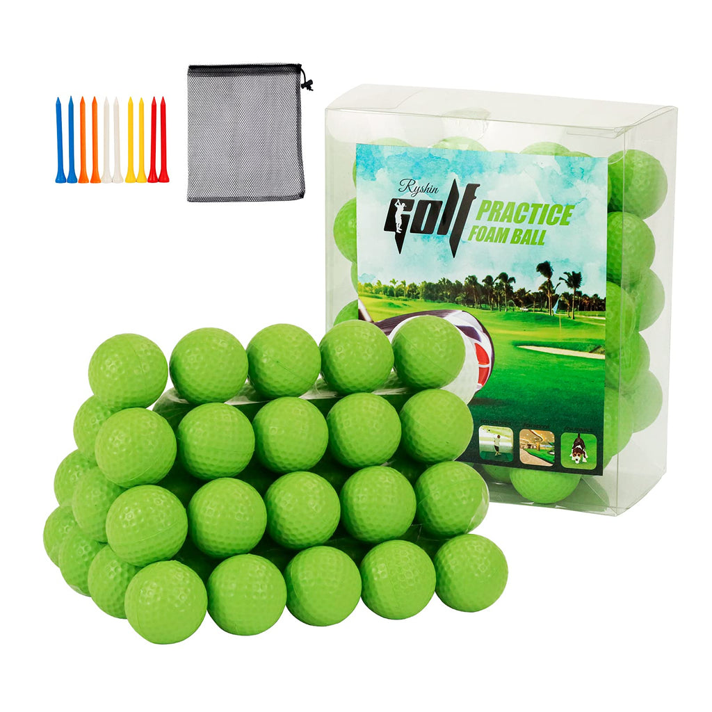 Reyshin 50 Packs Foam Golf Practice Balls - Realistic Feel And Long Lasting Limited Flight - Soft For Indoor Or Outdoor Training