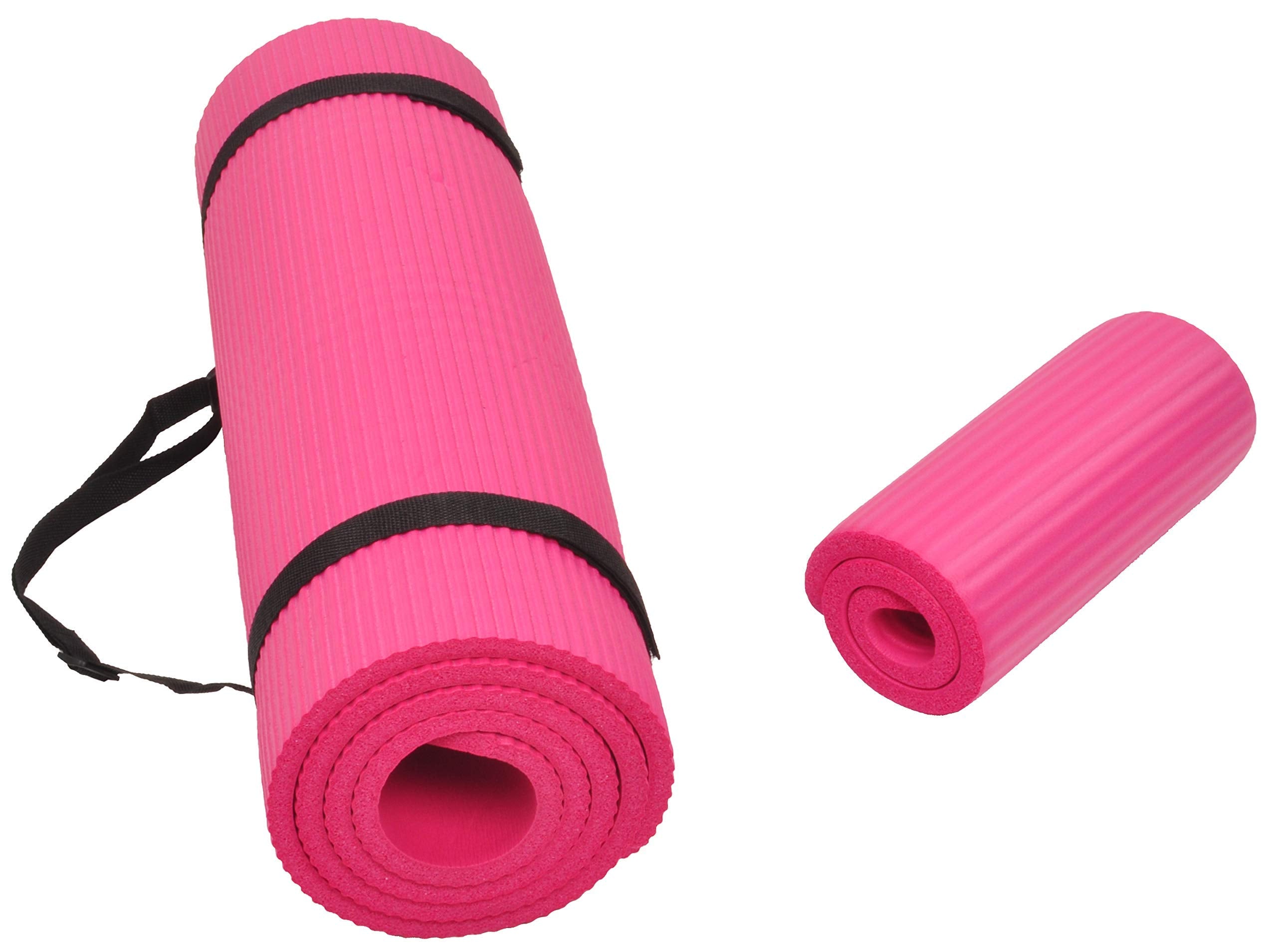 Balancefrom Goyoga+ All-Purpose 1/2-Inch Extra Thick High Density Anti-Tear Exercise Yoga Mat And Knee Pad With Carrying Strap (