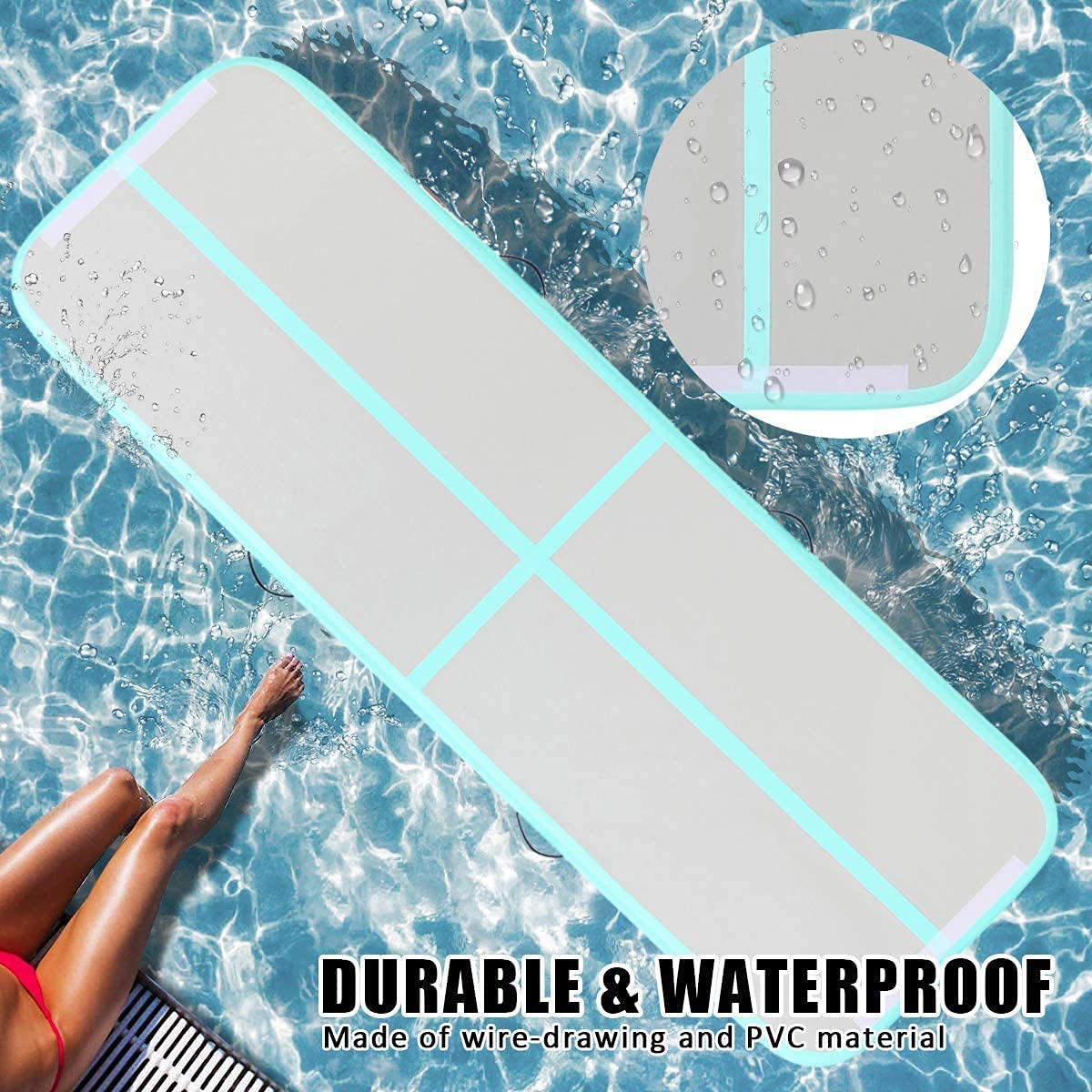 Fbsport Inflatable Air Gymnastics Mat Training Mats 4/8 Inches Thickness Gymnastics Tracks For Home Use/Training/Cheerleading/Yo