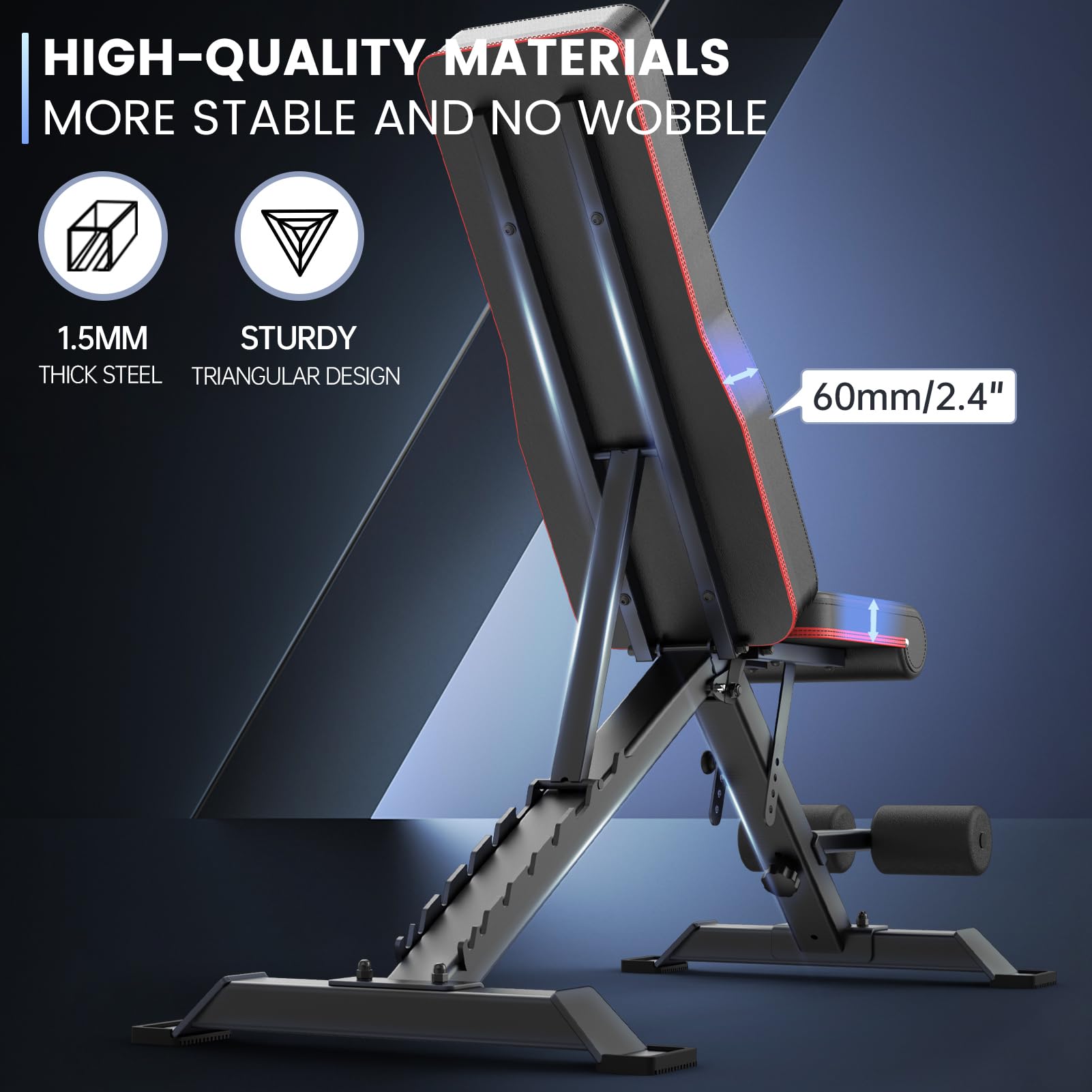 Pasyou Adjustable Weight Bench Press - 700Lbs / 318Kg Load Foldable Workout Bench, Full Body Strength Training Benches For Home