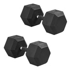 CAP Barbell 75 LB Rubber Coated Hex Dumbbell Hand Weight with Padded Grip - Pair | Comfort Grip