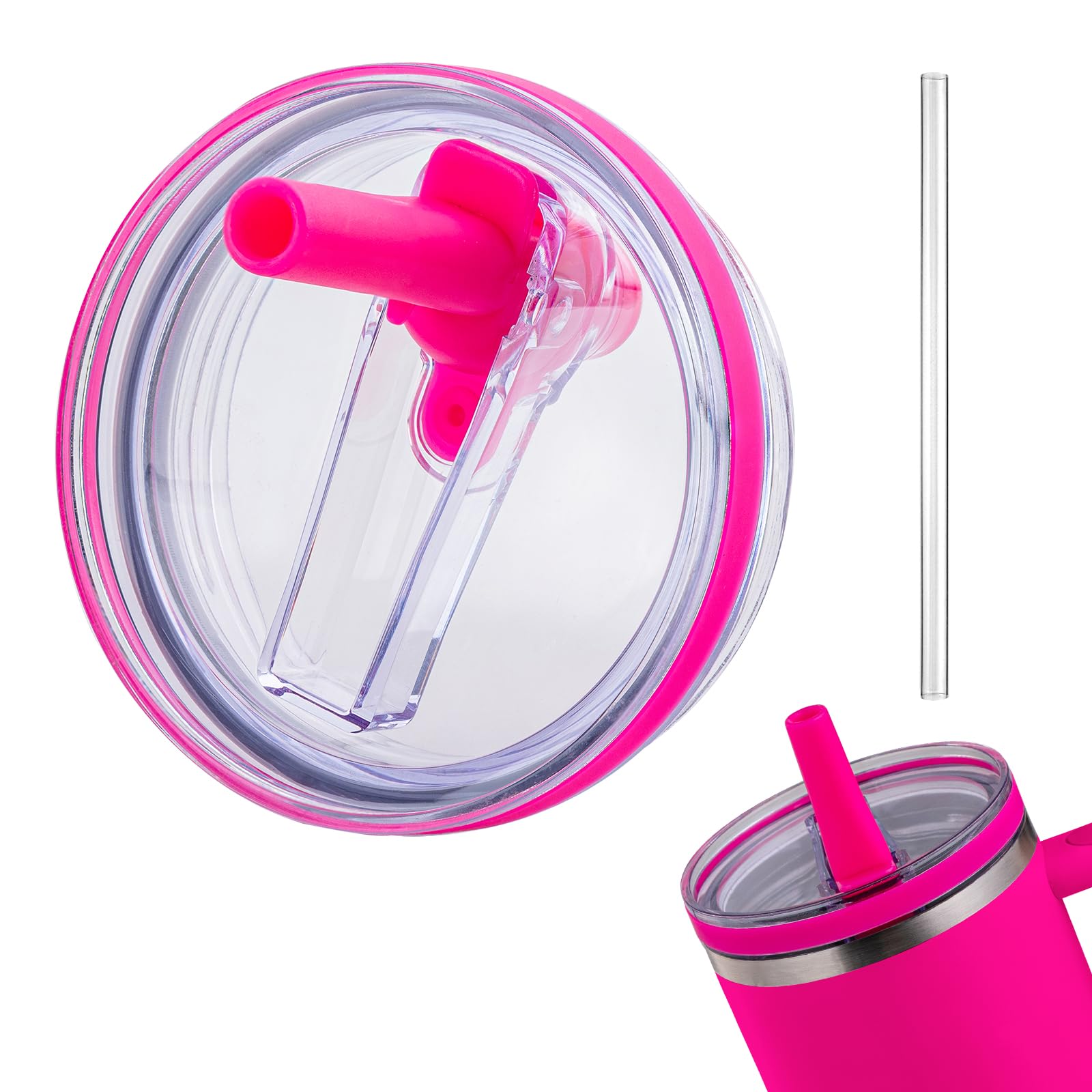 Replacement Straw Lid for Stanley 40oz and 64oz Tumbler.Leak proof Flip Straw Lid Fit Stanley Cup Quencher H2.0 40 oz/64 oz and 