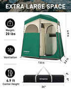 Kingcamp Shower Tent, Portable Privacy Tent Outdoor Camping 1/2 Room Toilet Tents With Shower Bag & Dressing Room For Travel Bea