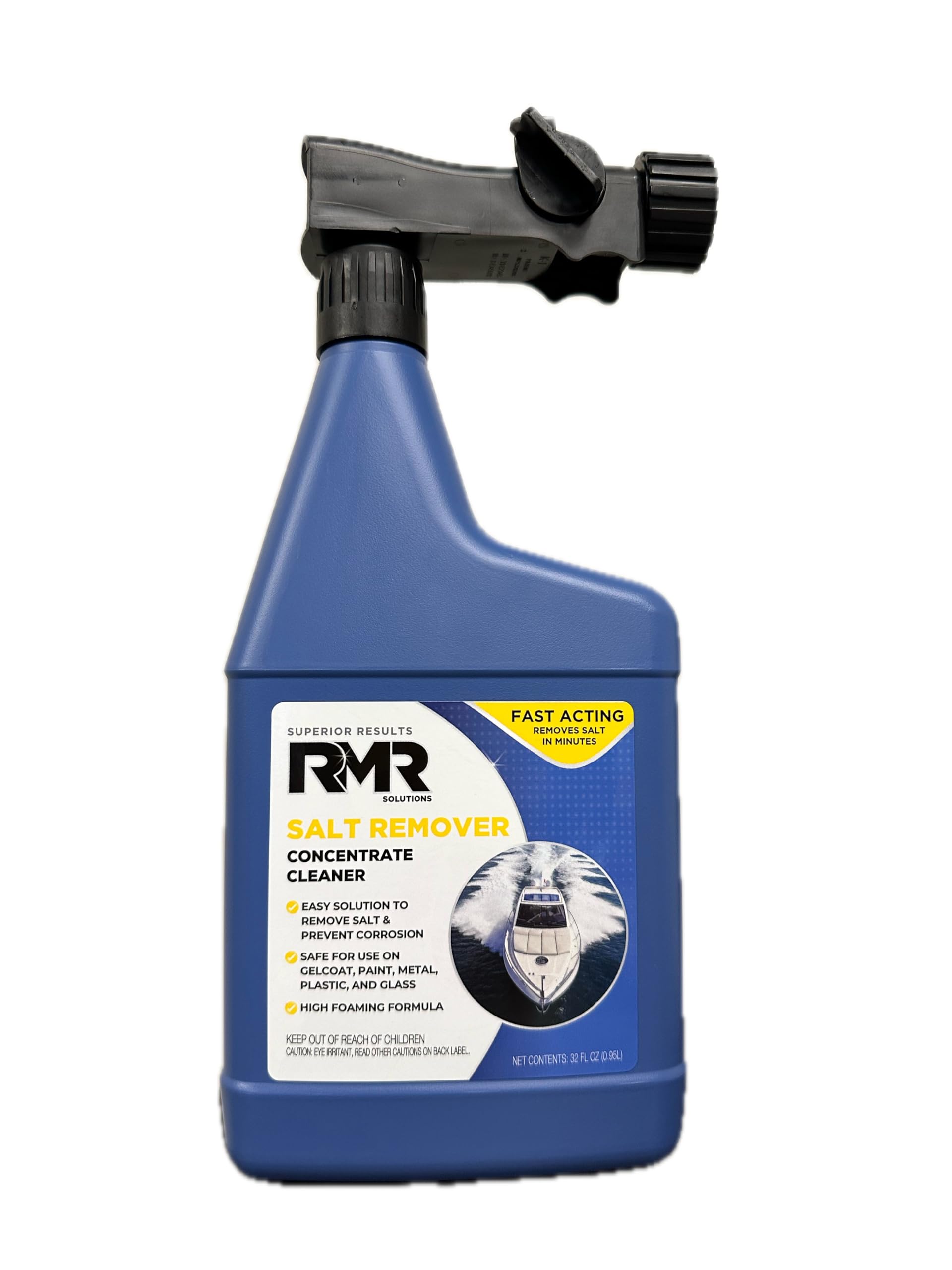 Rmr Salt Remover Concentrate Cleaner, Salt & Rust Remover & Engine Flush For Boats, Trucks, & Vehicles, 32 Ounce Bottle With Hos