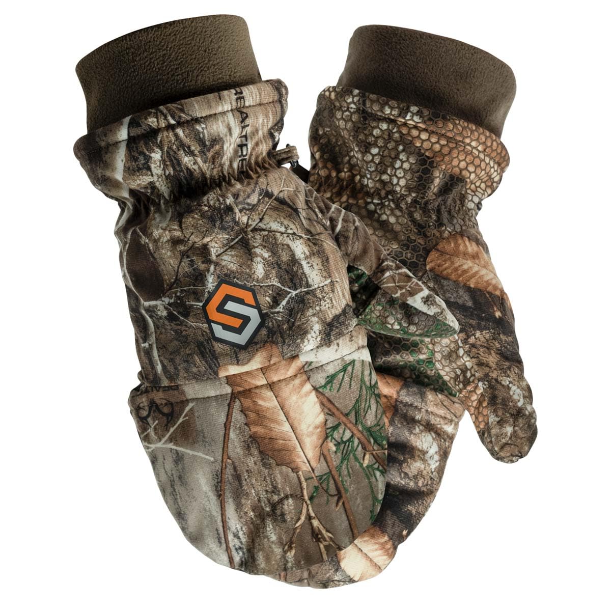 Scentlok Fleece Winter Camo Pop Top Camo Hunting Gloves (Realtree Edge, Medium)