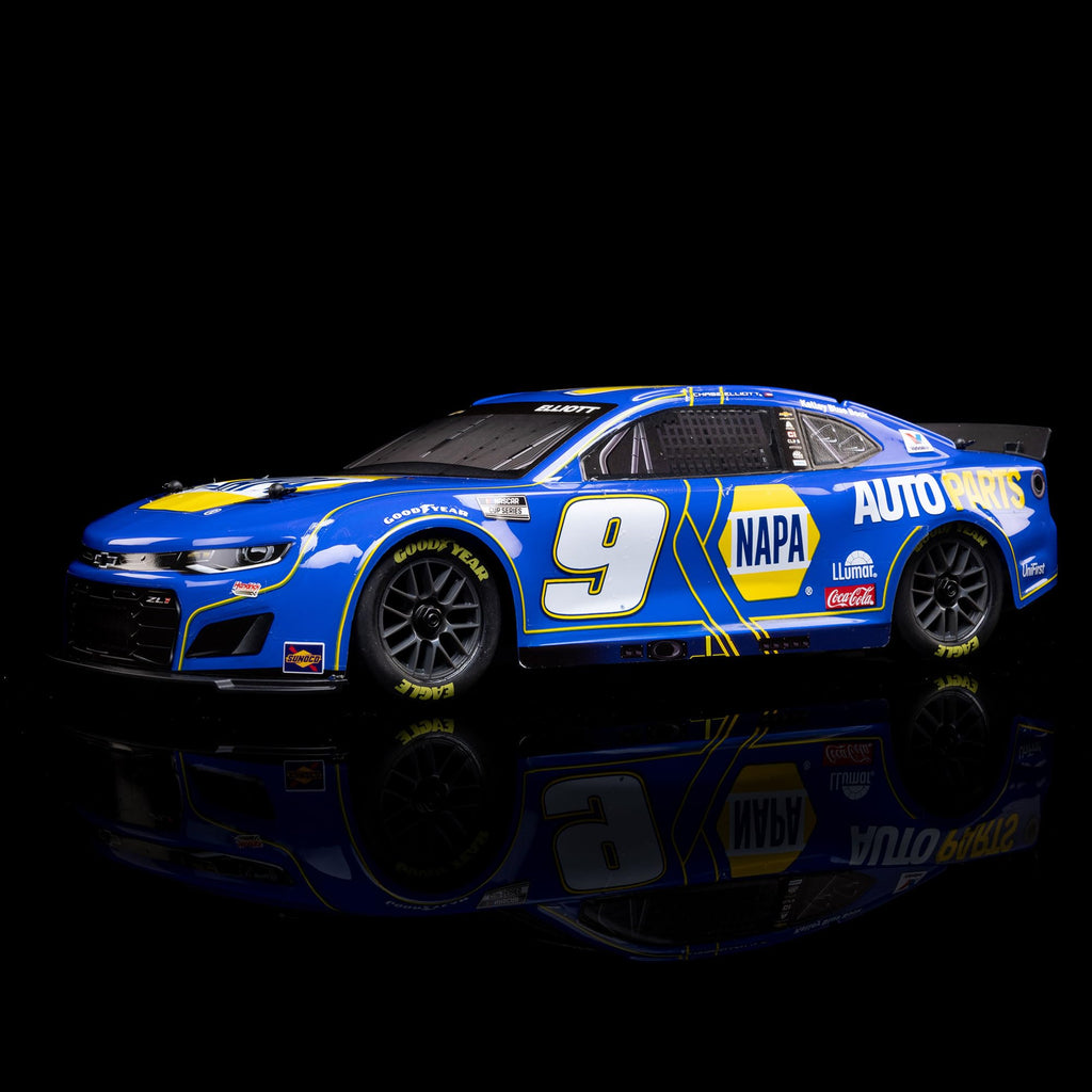 Losi 1/12 NASCAR RC Race Car Chase Elliott No. 9 2025 NAPA Chevrolet ZL1 2S AWD Brushed On-Road Battery & Charger Included Blue
