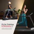 Sunny Health & Fitness Endurance Cardio Running Walking Treadmill with Extended Safety Handrails, Low-Impact, Low Wide Deck and