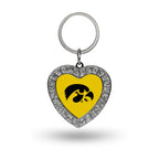 Rico Industries Ncaa Iowa Hawkeyes Metal Rhinestone Heart Keychain, 1.38 X 3-''