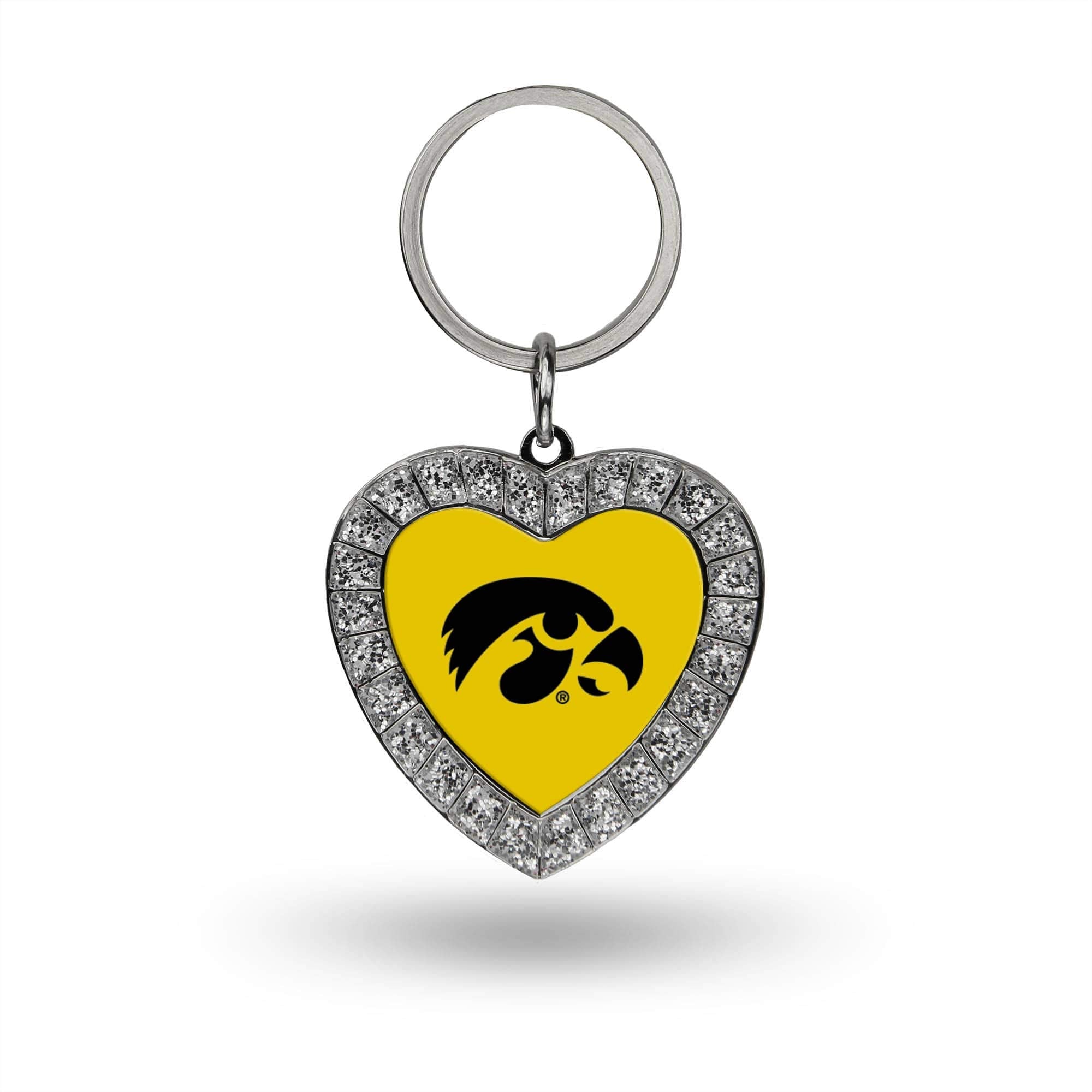 Rico Industries Ncaa Iowa Hawkeyes Metal Rhinestone Heart Keychain, 1.38 X 3-''