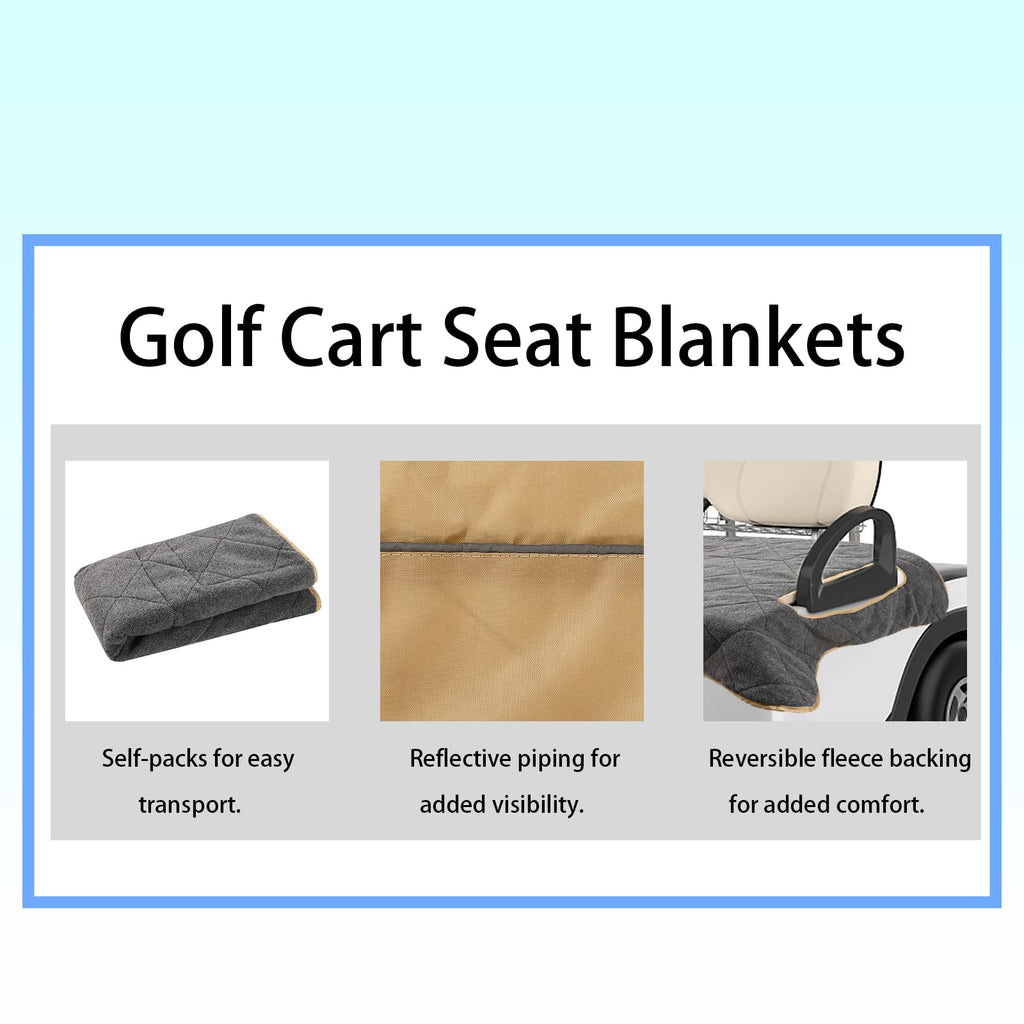 Golf Cart Seat Covers,Ezgo Seat Cover, Comfortable Golf Cart Seat Blanket, Golf Cart Seat Cushion Covers For 2-Person Seats Club