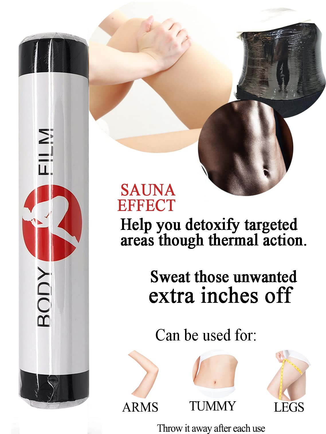 Zgdfsm 60 Meters Osmotic Plastic Body Wrap Sweat Shaper Sauna Workout & Sweat Enhancer Stomach Reduces Cellulite Wrap Body Film