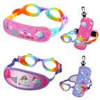 Ruigao Kids Swim Goggles Age 2-6, Toddler Goggles No Hair Pull,Child Goggles Padded Headband (2Pk - Rainbow)