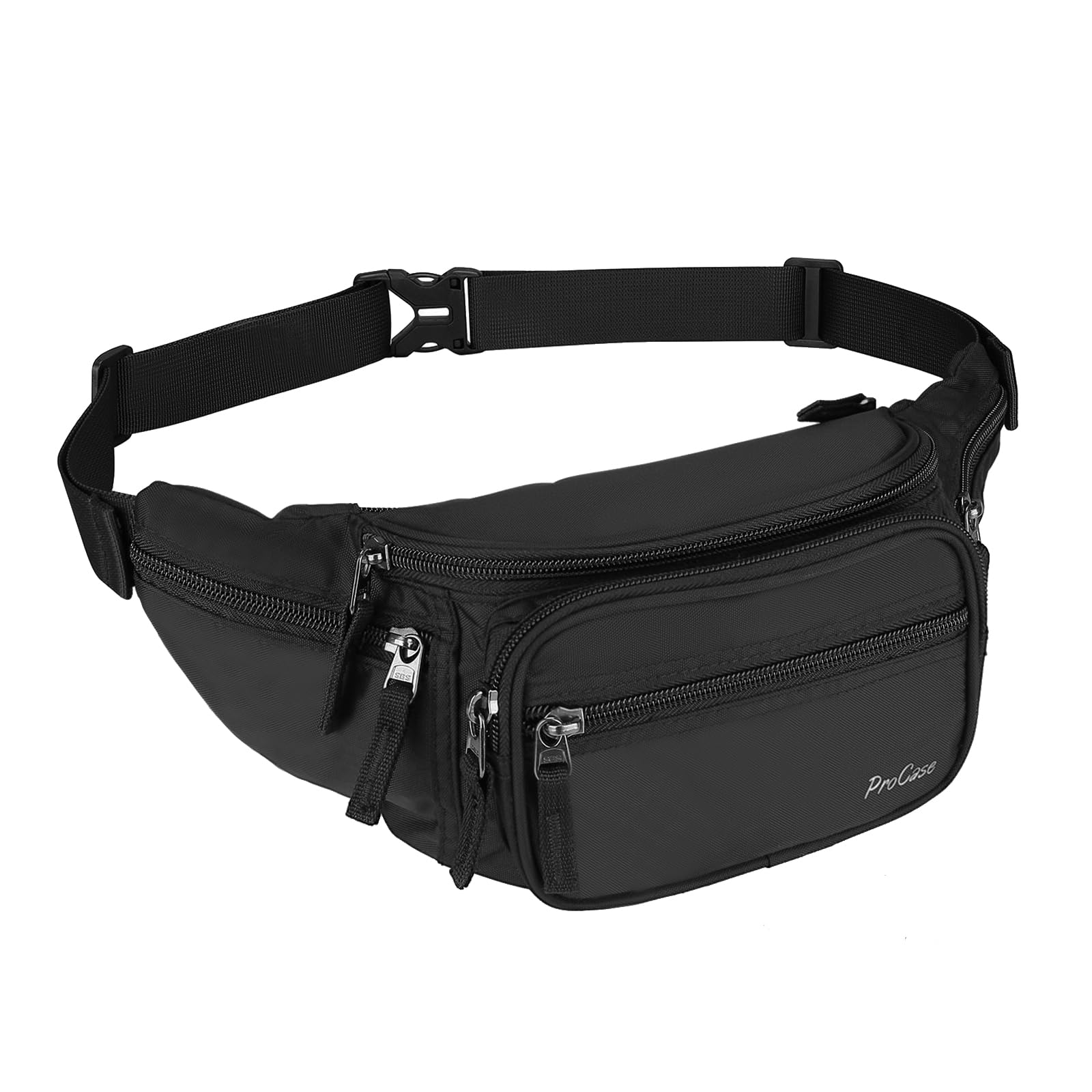 ProCase Fanny Pack Waist Packs for Men Women, Waist Bag Hip Pack for Travel Hiking Running Outdoor Sports -Black, Large