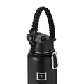 Iron       Flask Paracord Handle - Fits Wide Mouth Water Bottles - Durable Carrier, Secure Accessories, Survival Strap Cord, Saf