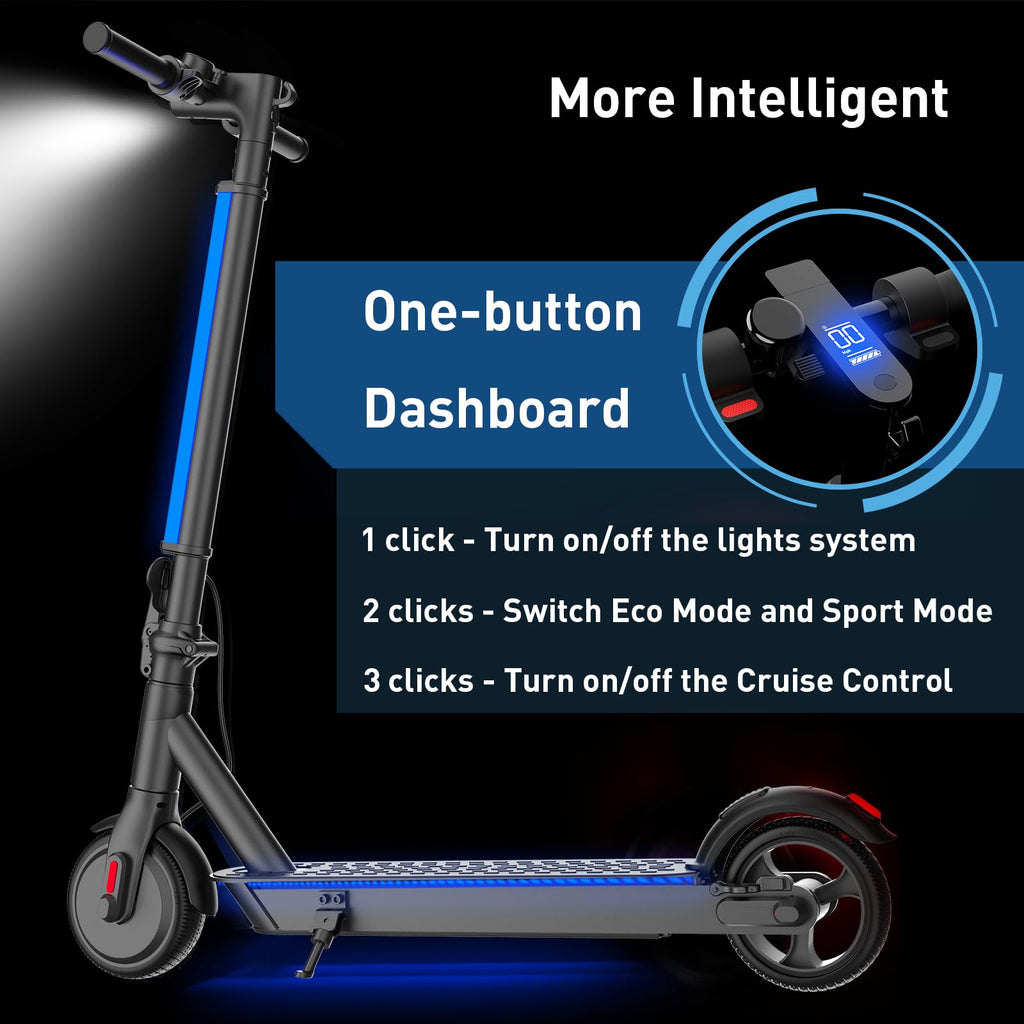 Hiboy S2 Lite Electric Scooter - 6.5 Solid Tires - Up to 10.6 Miles Long-Range & 13 MPH Portable Folding Commuting Scooter for T