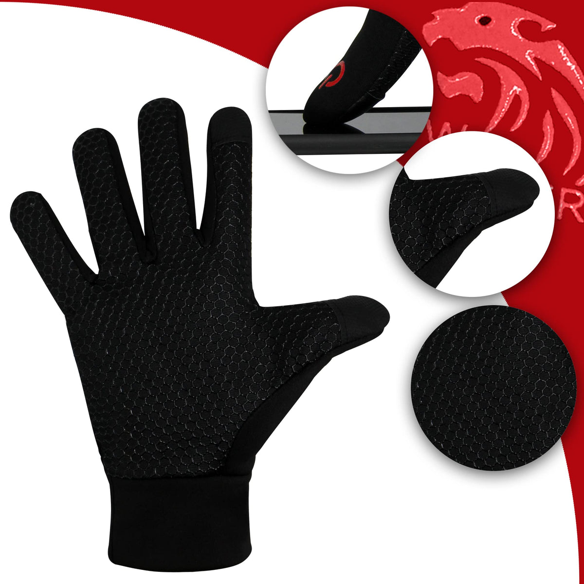 Zaysoo Full Finger Gloves With Touch Screen Feature Snow Man Tiger Print  Grey