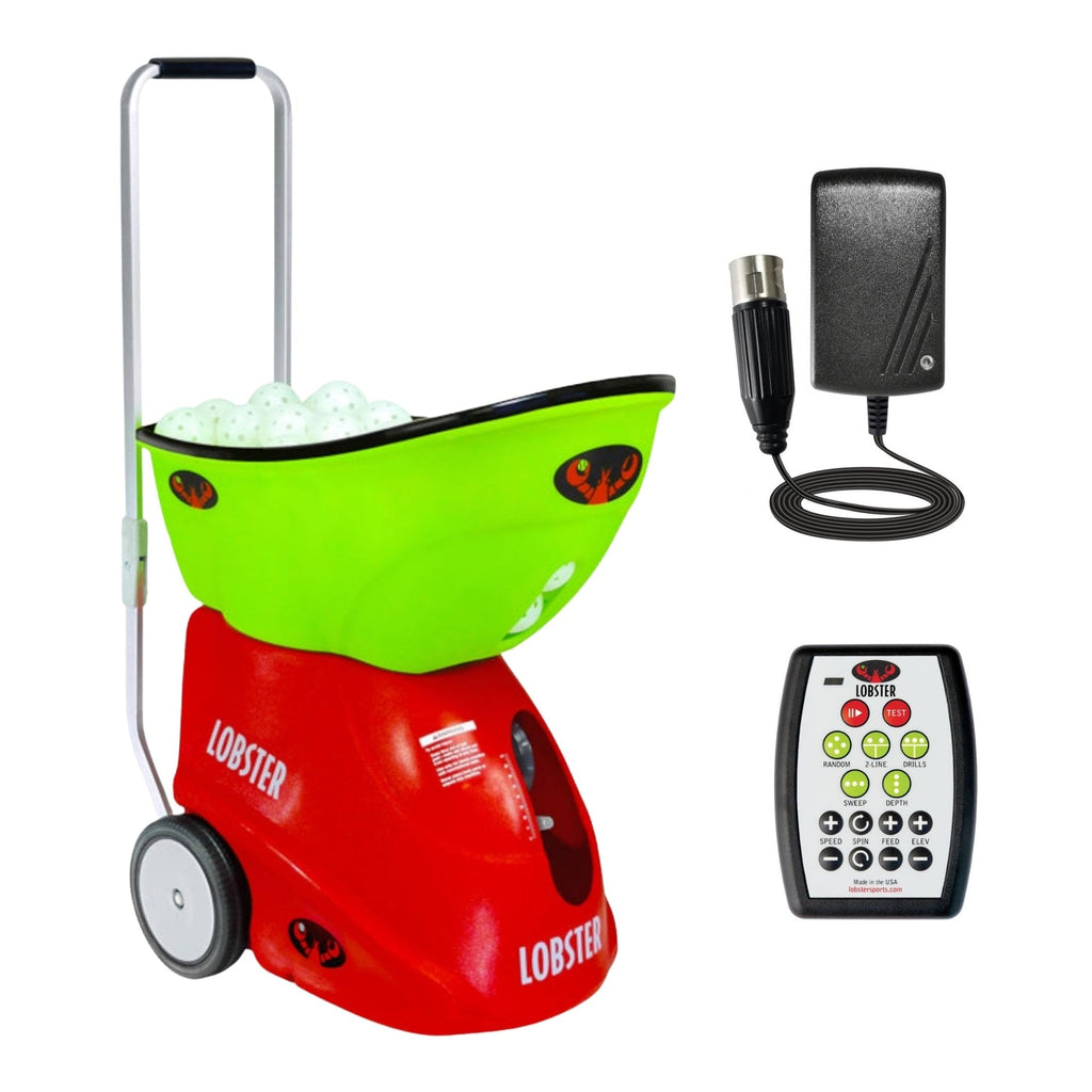 Lobster Sports Pickle Champion Pickleball Machine - Spin Control, Random Match-Play, 2-Line Drill, 6 Pre-Loaded Drill Patterns,