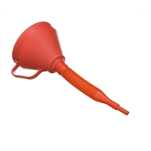 Attwood 14580-1 Marine Non-Splashing Filter Funnel With Handle And Long Flexible Nozzle, Red Finish