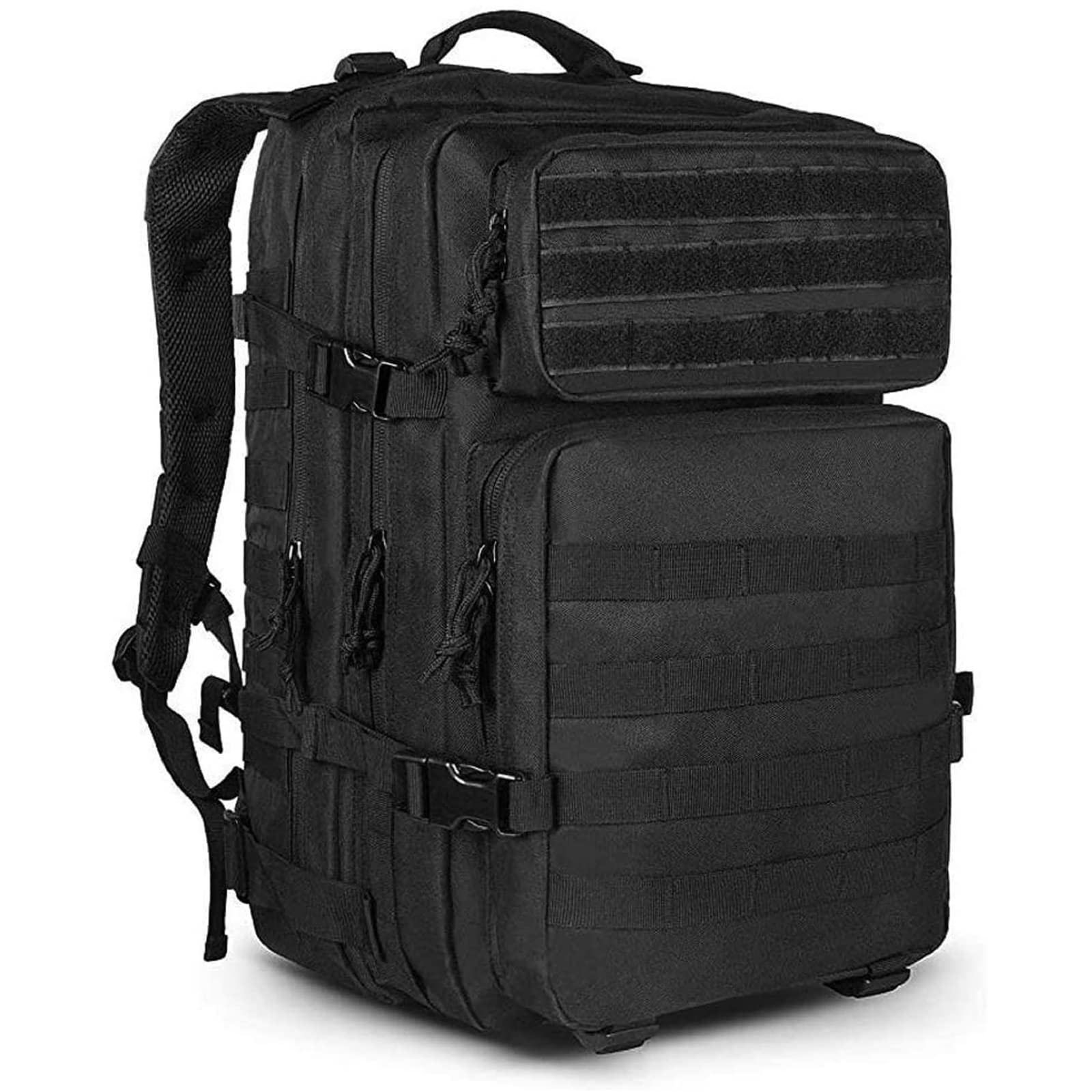 LHI Military Tactical Backpack for Men Molle Daypack 45L Army 3 Days Assault Pack Bag Large Rucksack With Bottle Holder Black an
