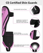 Upgraded Soccer Shin Guards For Kids Youth, Ce Certified Airsfish Shin Ankle Guard Sleeves Protection Gear For Boys Girls Soccer