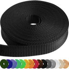 Teceum 2 Inch Webbing - Black - 25 Yards - 2    Heavy-Duty Wide Webbing For Climbing Outdoors Indoors Crafting Diy