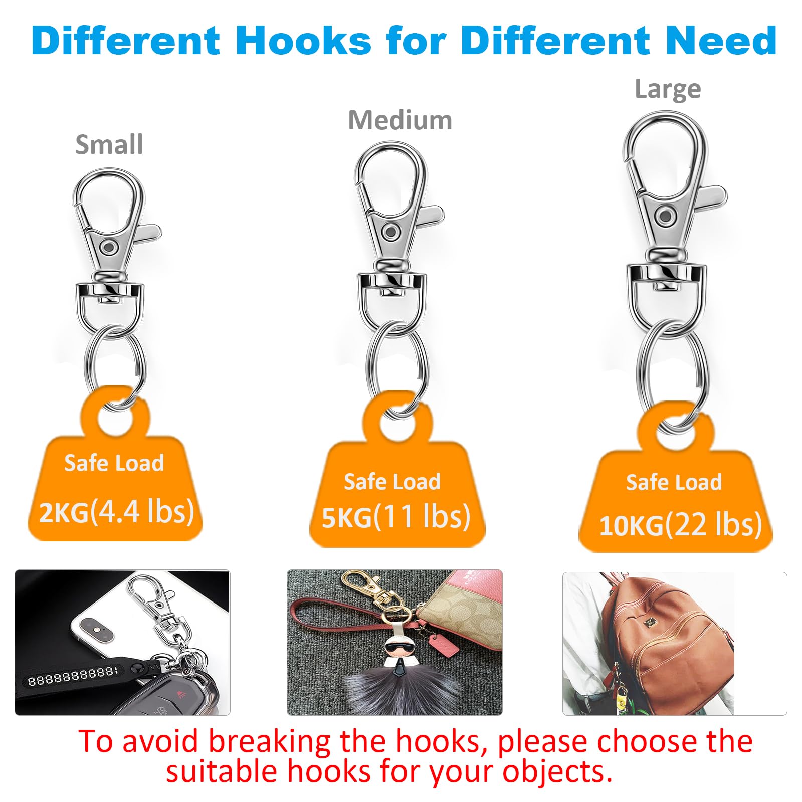 Yhyz Keychain Key Chain Rings Clips Swivel Bulk (10 Sets, Sliver), Swivel Lanyard Snap Hooks With Rings, Small Lobster Claw Clas