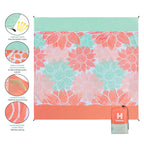 Hihoho Beach Blanket, Sandproof Beach Mat 79'' X 83'' For 1-3 Adults Waterproof Quick Drying Outdoor Picnic Mat With Pocket For