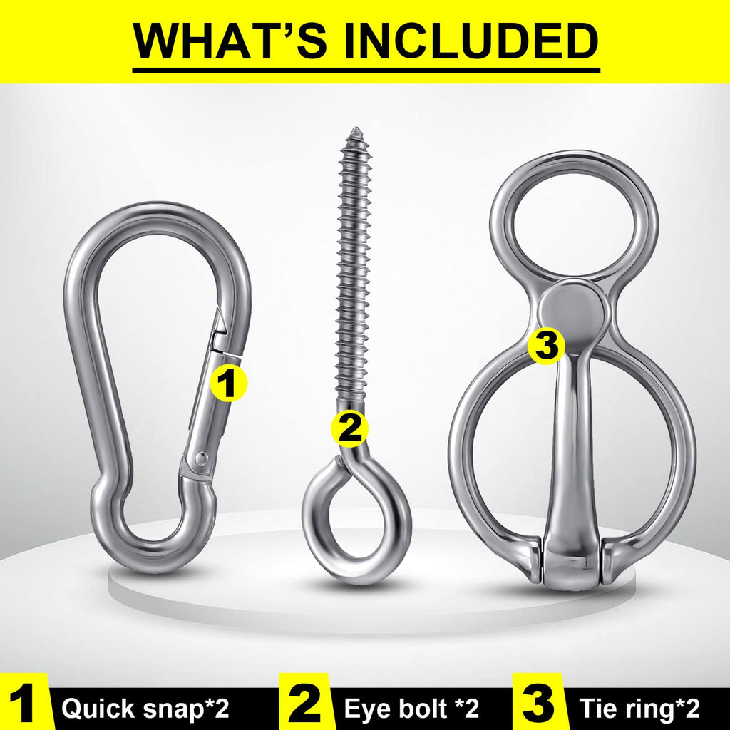 Dunzy 2 Sets Horse Tie Ring, Horse Tack And Supplies Horse Training Equipment Safe Horse Accessories With Eye Bolt, Tie Rings (S